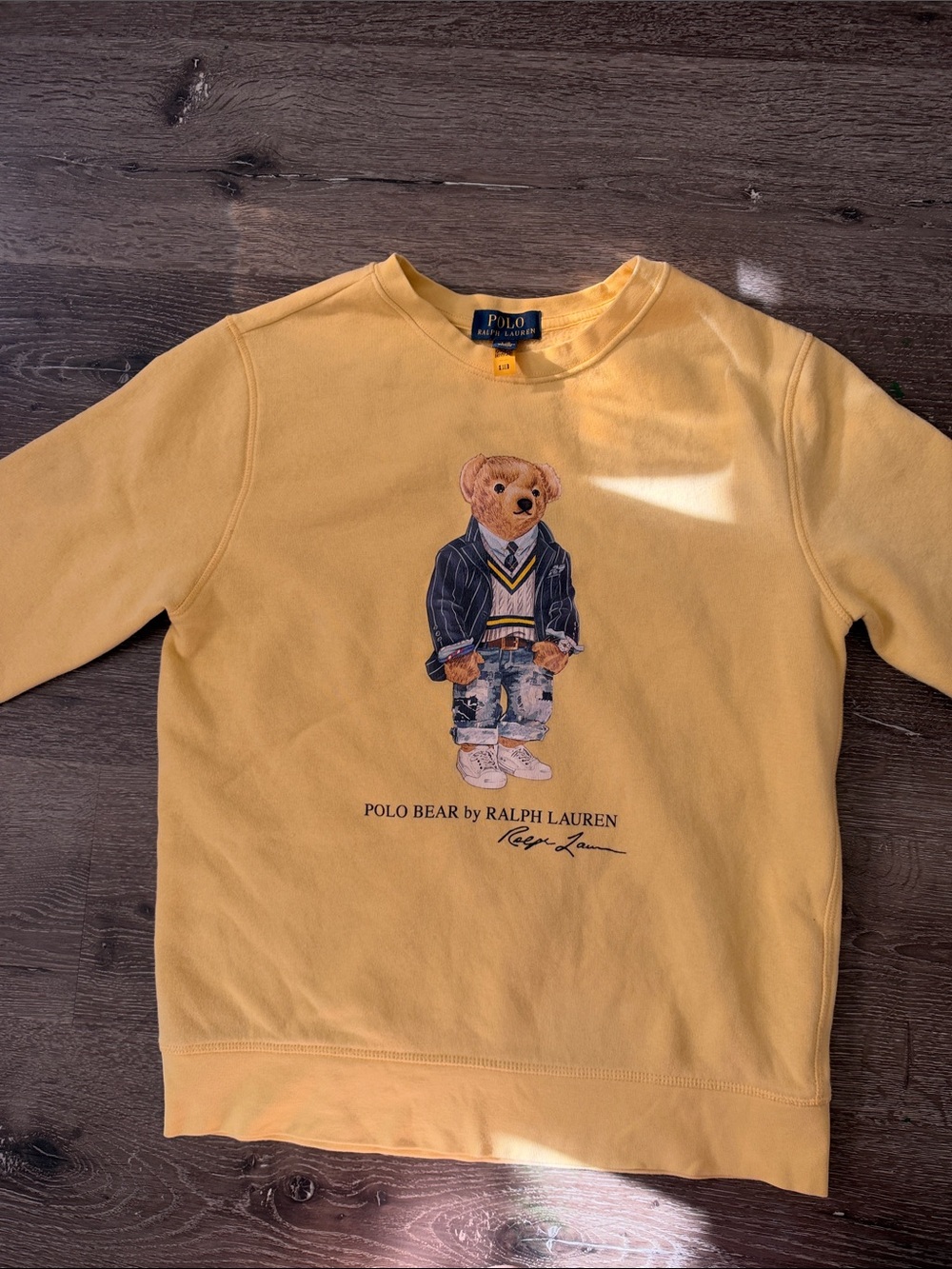 Polo by Ralph Lauren Yellow Polo Bear Crewneck Sweatshirt